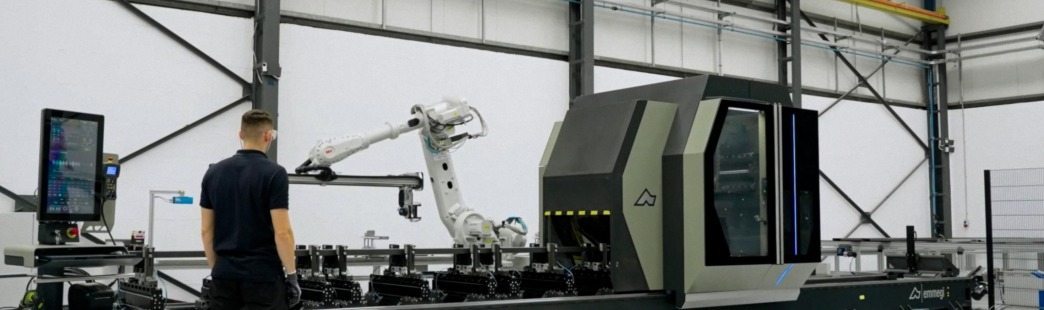 Centro di lavoro Emmegi Satellite XTE con robot di carico